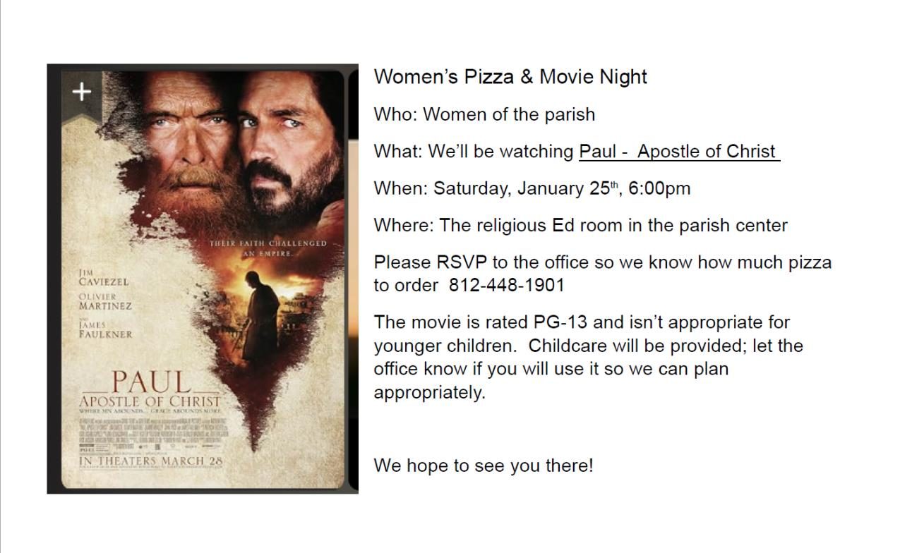 Women's Pizza & Movie Night